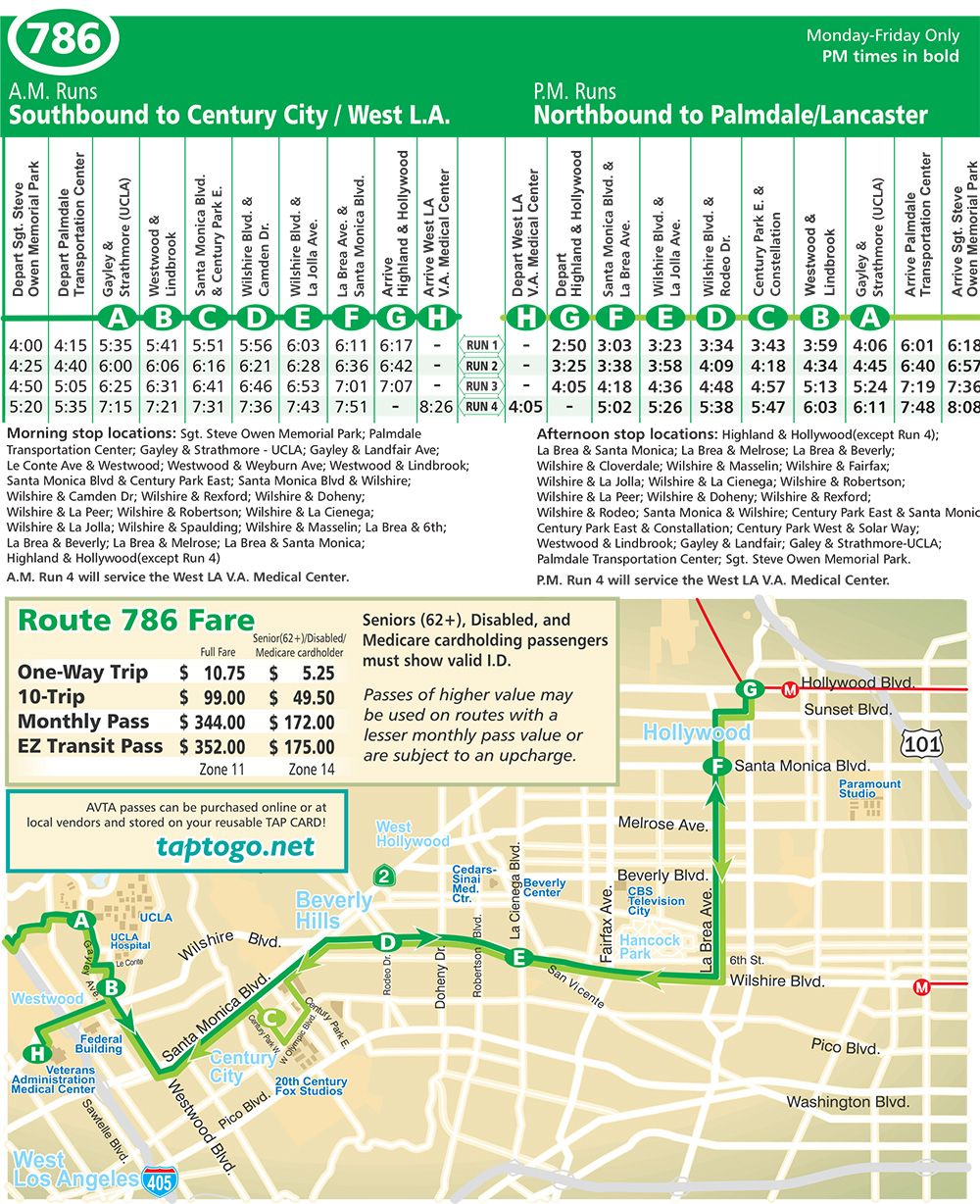 Route 786 Map and Schedule