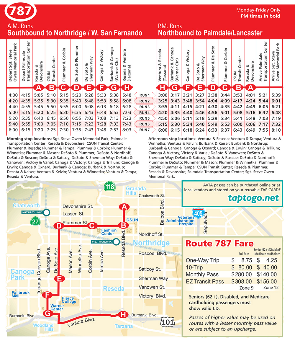 Route 787 Map and Schedule