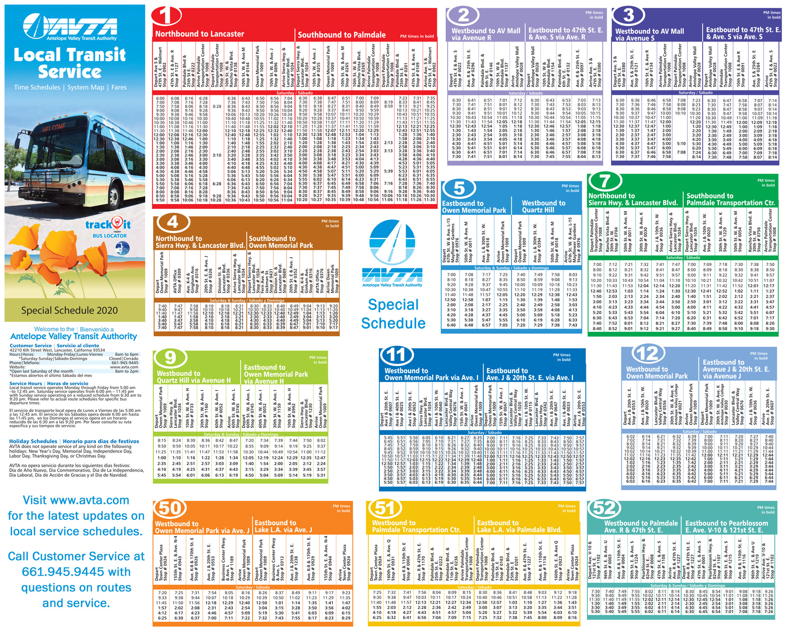 Special Local Transit Schedule